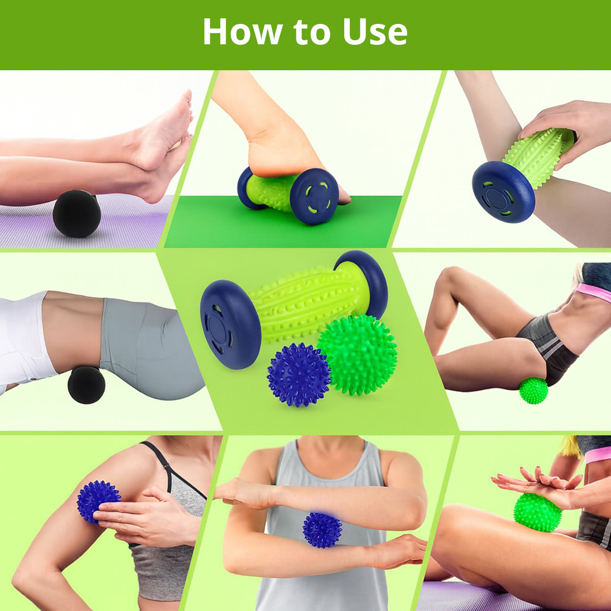 Massage Roller & Ball Set for Pain Relief